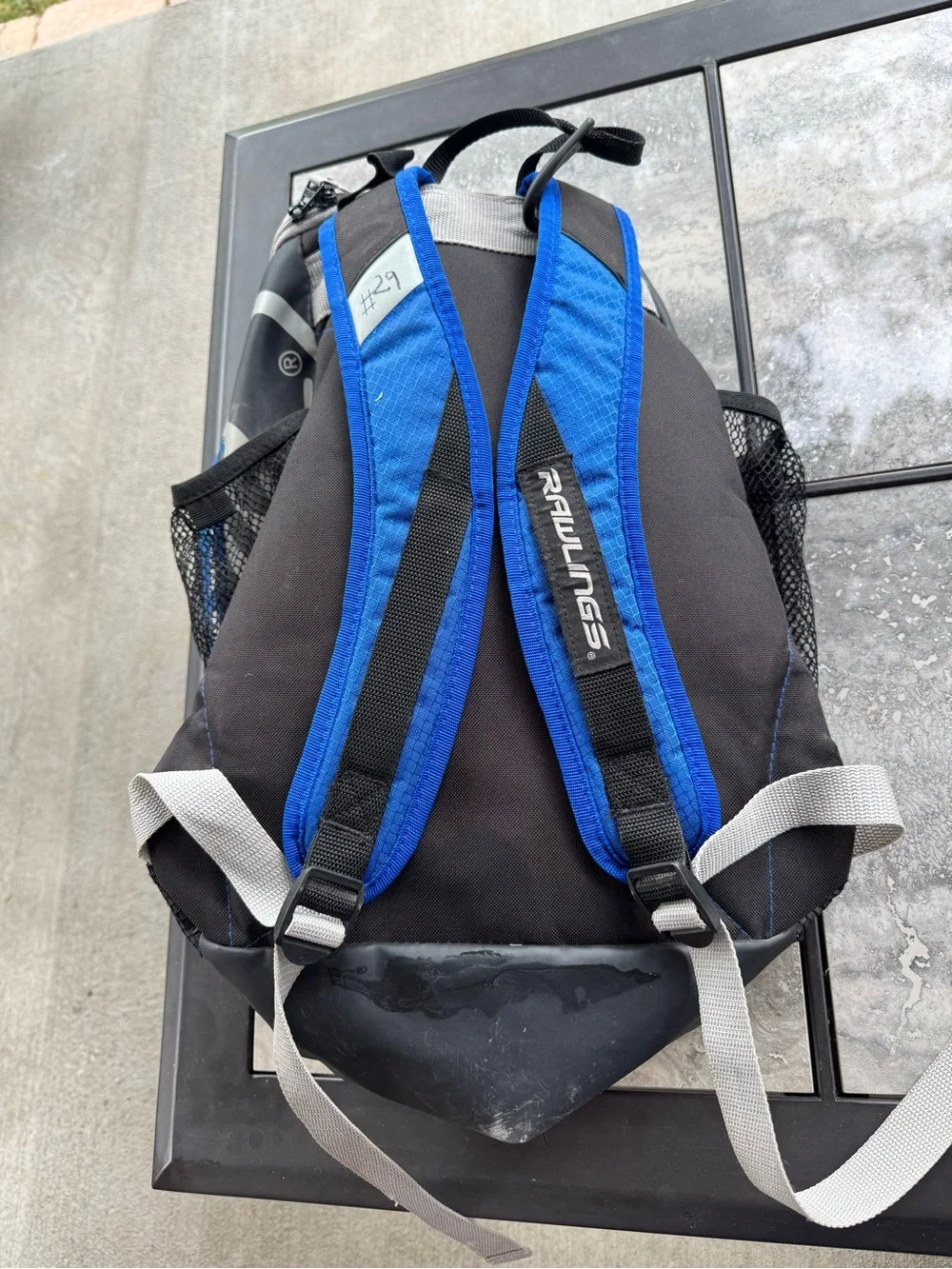 Rawlings Blue and Black Athletic Backpack with Reflective Accents